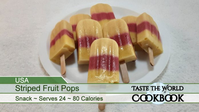 Homemade Striped Fruit Pops Recipe Card