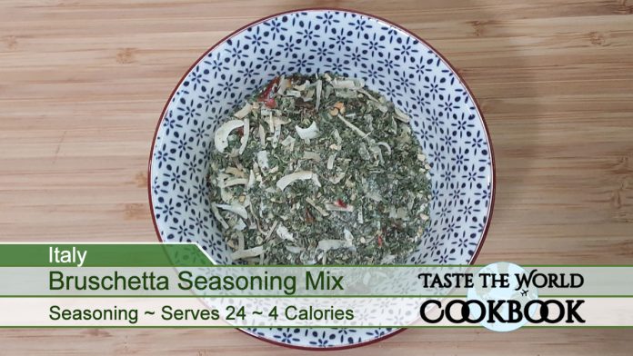 Italian Bruschetta Seasoning Mix Recipe Card