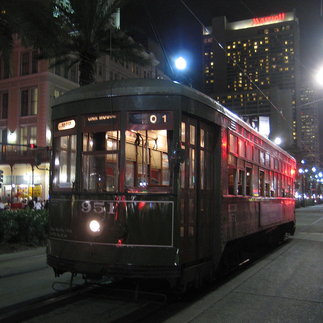 Pearly-Thomas streetcar 951 on Canal Street, Central Business District