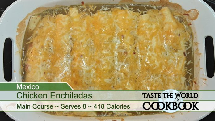 Green Chile Chicken Enchiladas Recipe Card
