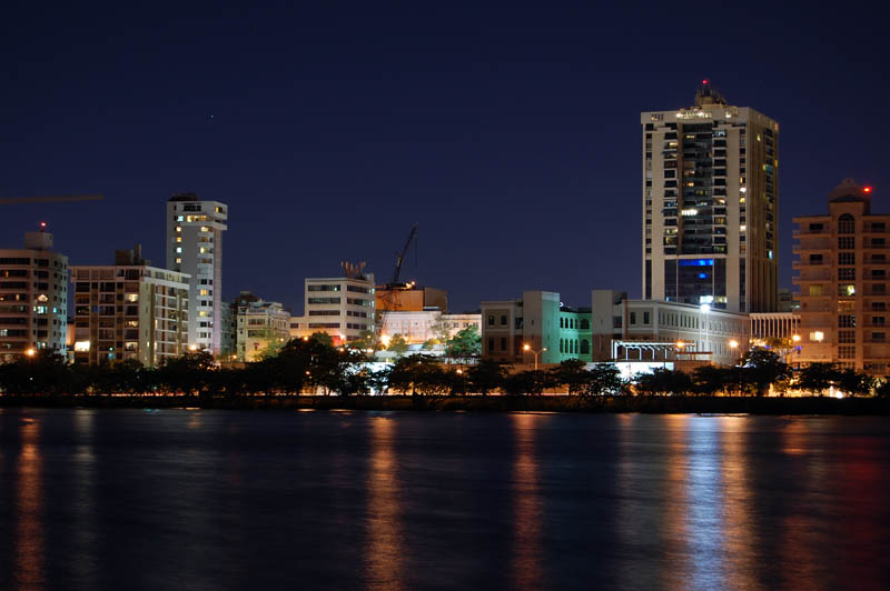 Condado Beach at night