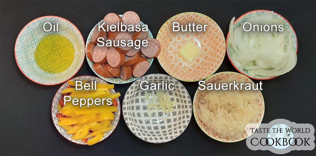 Ingredients for Kielbasa Sausage and Sauerkraut