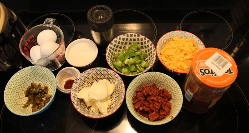 Ingredients for making Spicy Breakfast Quesadillas